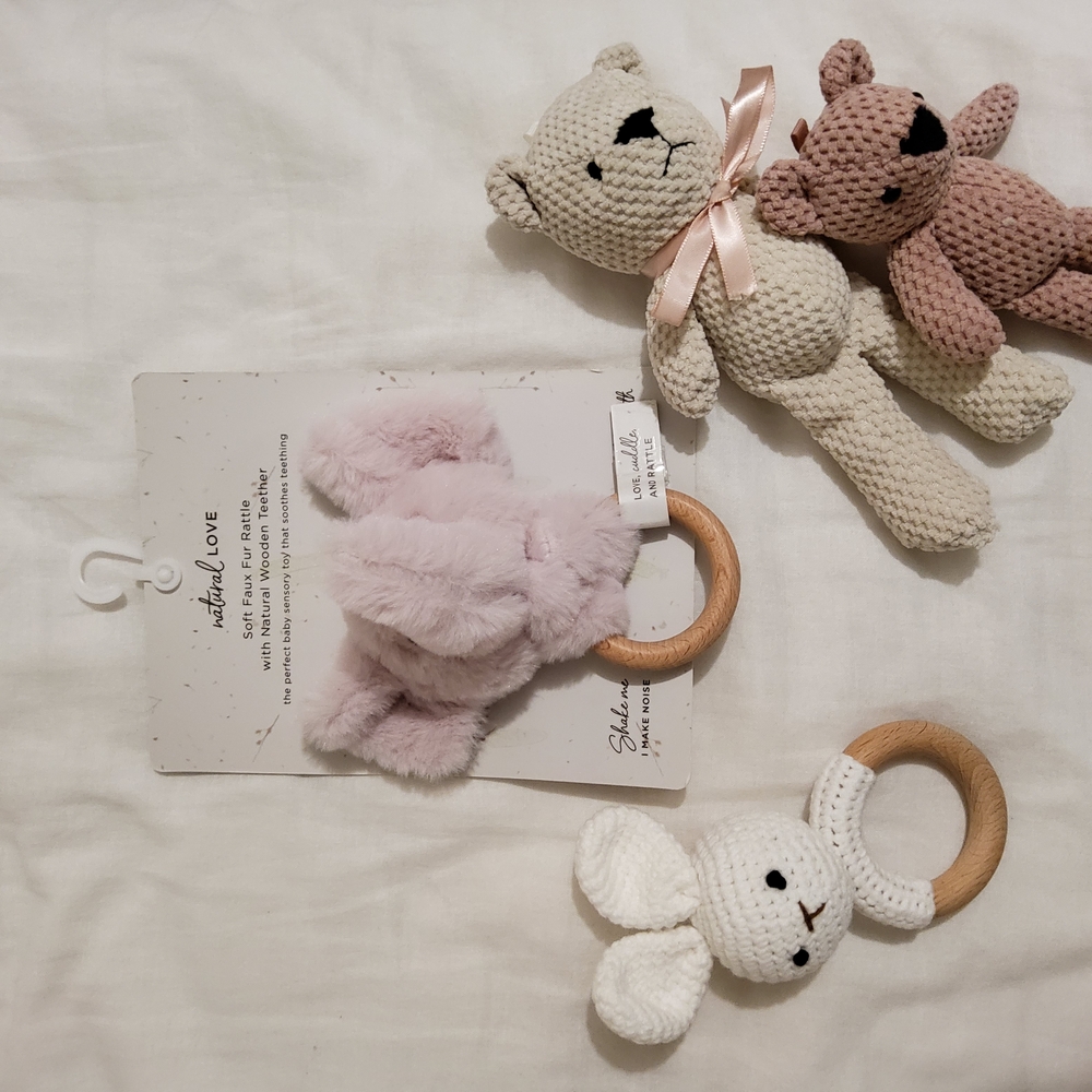 Plush Bunny Rattle - Pink
